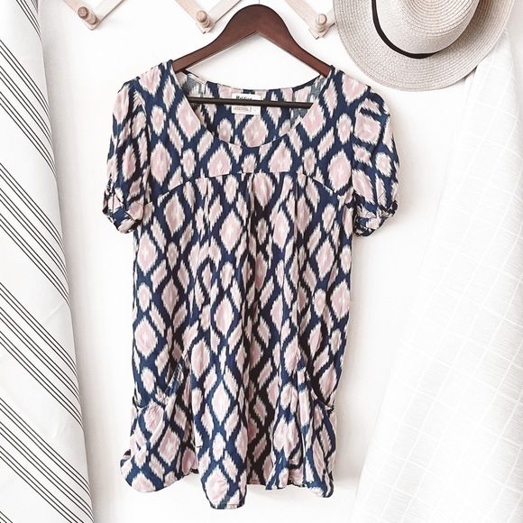 Anthropologie Holding Horses Ikat Diamond Print Tunic - Picture 1 of 5